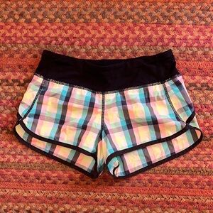 VTG LULULEMON PLAID SPEED SHORTS WEE WEEZY CHECK